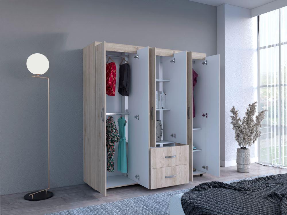 Closet Quenari 180 Ceniza Y Blanco