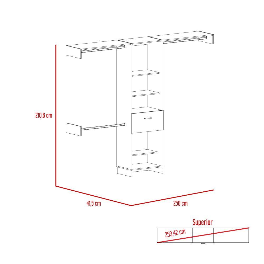 Closet Abierto Velmora 250 Wengue
