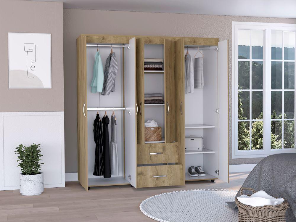 Closet Quenari 180 Blanco Y Macadamia