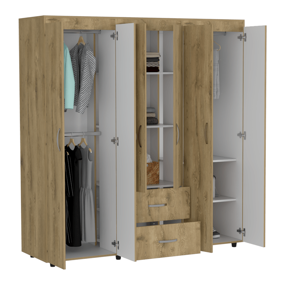 Closet Quenari 180 Blanco Y Macadamia