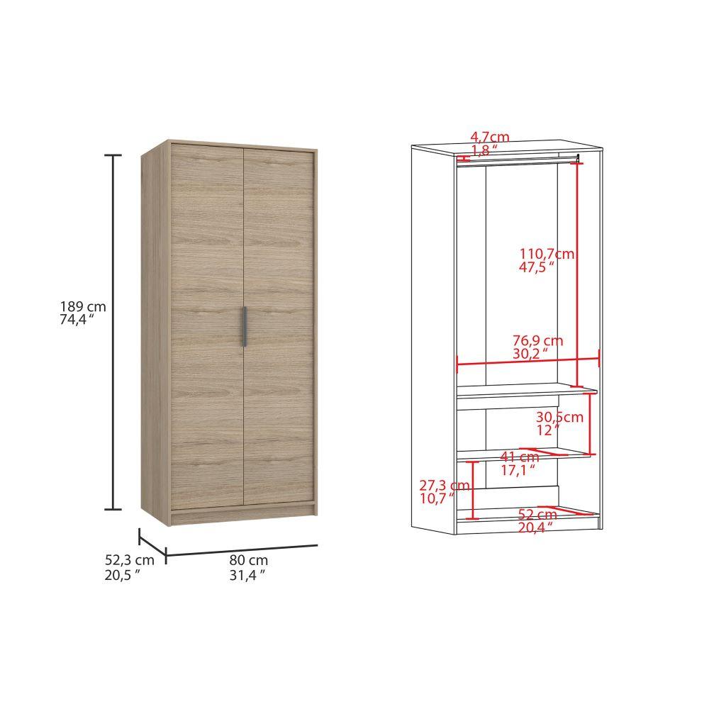 Armario Kaia (2C) Rovere + Blanco Mqz 1