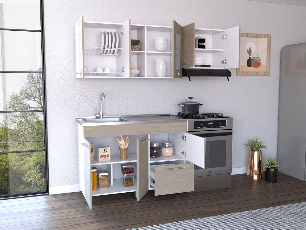 Cocina Integral Zarela Blanco Con Mesón Izquierdo