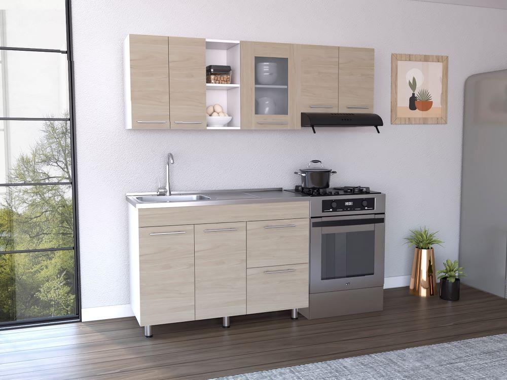Cocina Integral Zarela Blanco Con Mesón Izquierdo