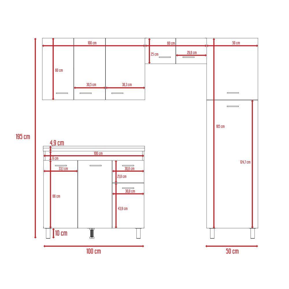 Cocina Integral Flummer Chocolate Y Blanco Con Mesón Izquierdo