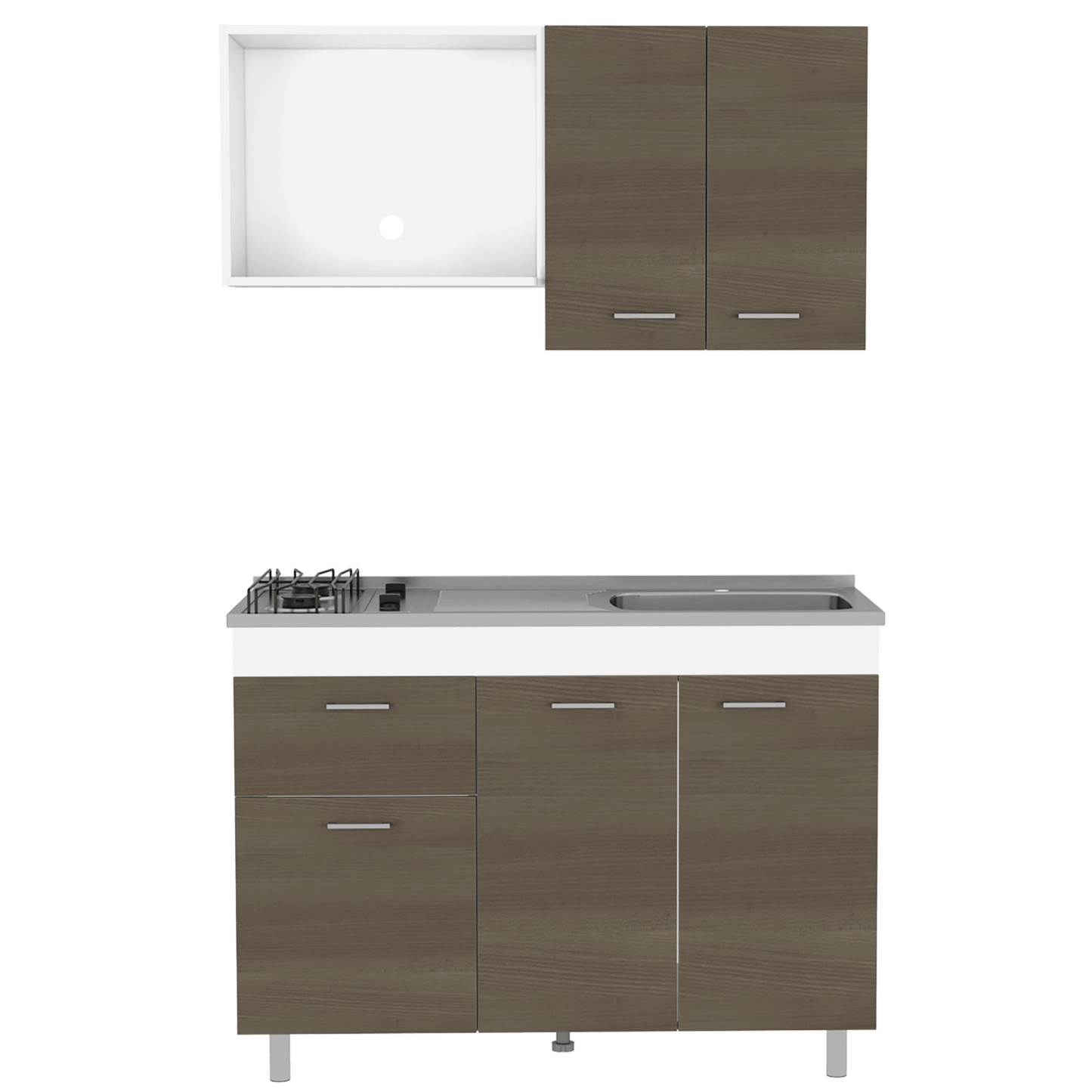 Cocina Integral Ekovia Blanco Y Canela Con Meson Derecho