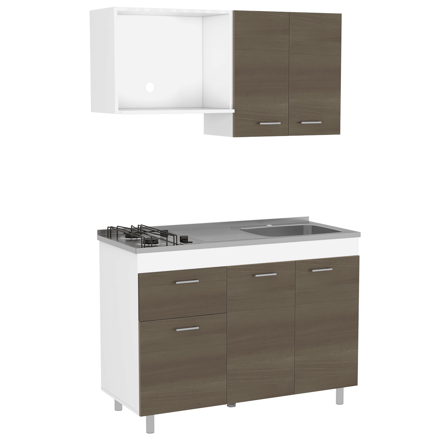 Cocina Integral Ekovia Blanco Y Canela Con Meson Derecho