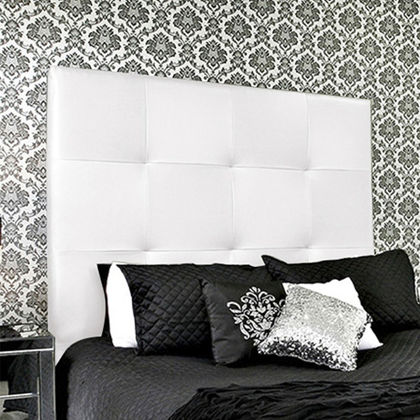 Base Cama con Espaldar + Colchon King Rock 200x200x150 blanco