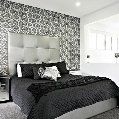 Base Cama con Espaldar + Colchon Doble Rock 140x190x150 gris plata