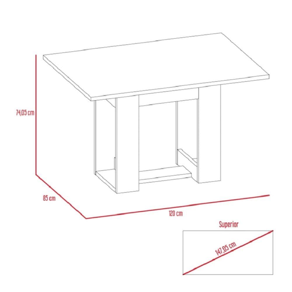 Mesa De Comedor Volina Caramelo 4 Puestos
