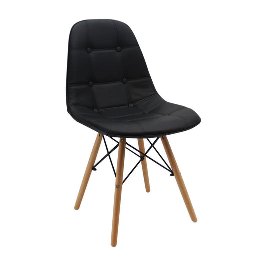 Silla Eames Botones Negro