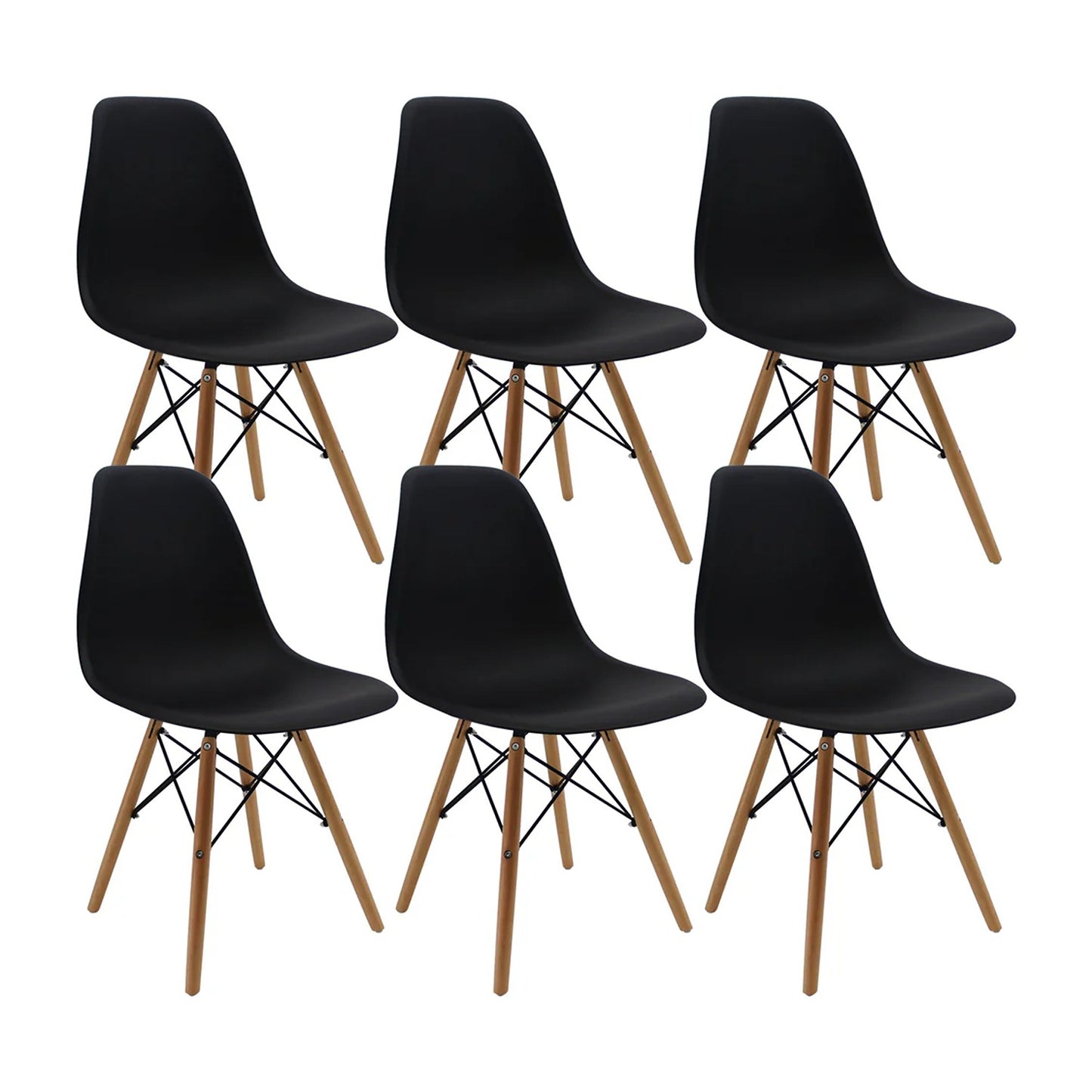 Set x6 Silla Eames Negro