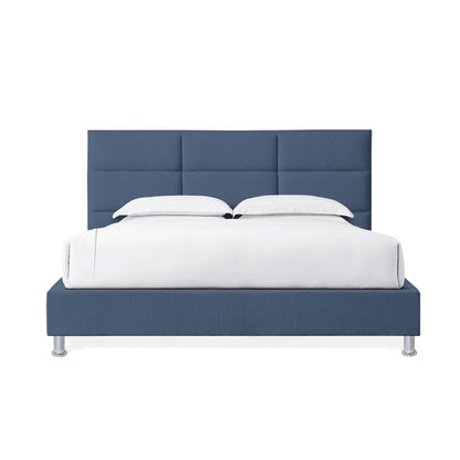 Base Cama Con Espaldar Doble Delhi Azul