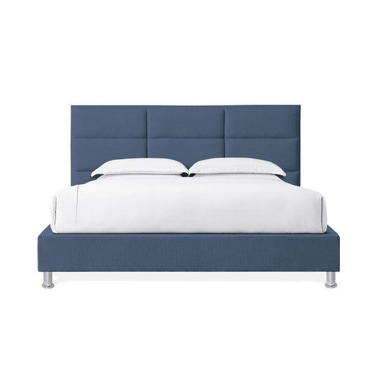 Base Cama Con Espaldar King Delhi Azul