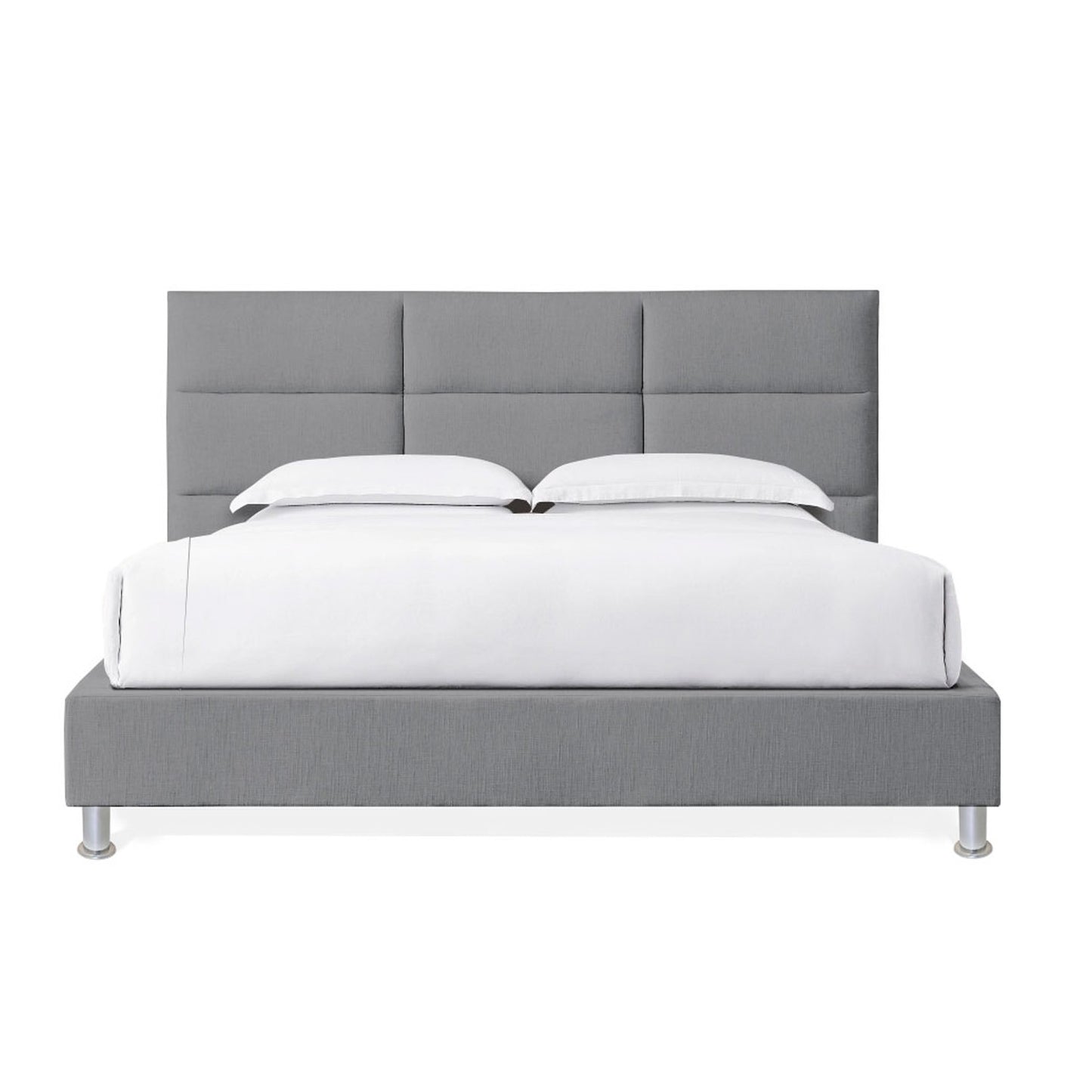 Base Cama Con Espaldar King Delhi Gris Plata