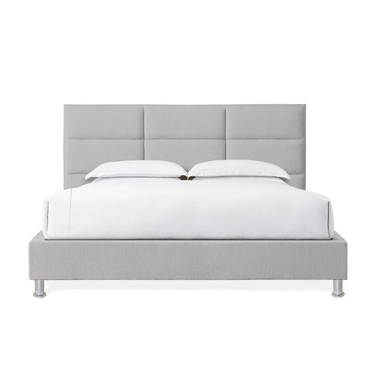 Base Cama Con Espaldar King Delhi Gris Perla