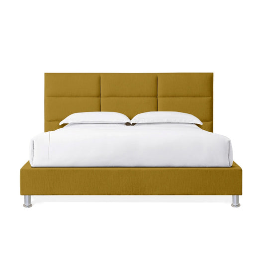 Base Cama Con Espaldar King Delhi Mostaza