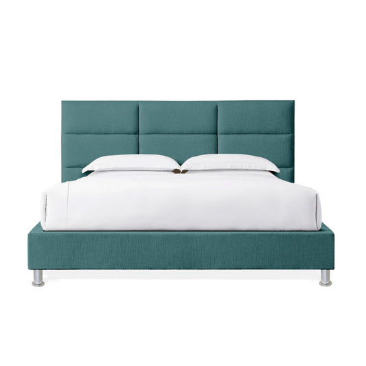 Base Cama Con Espaldar Queen Delhi Verde