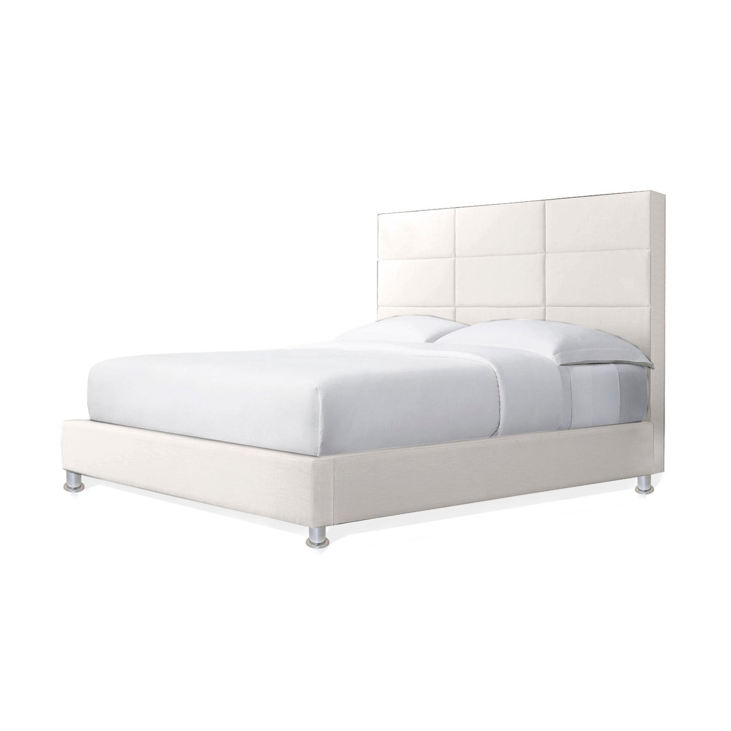 Base Cama Con Espaldar King Delhi Blanco