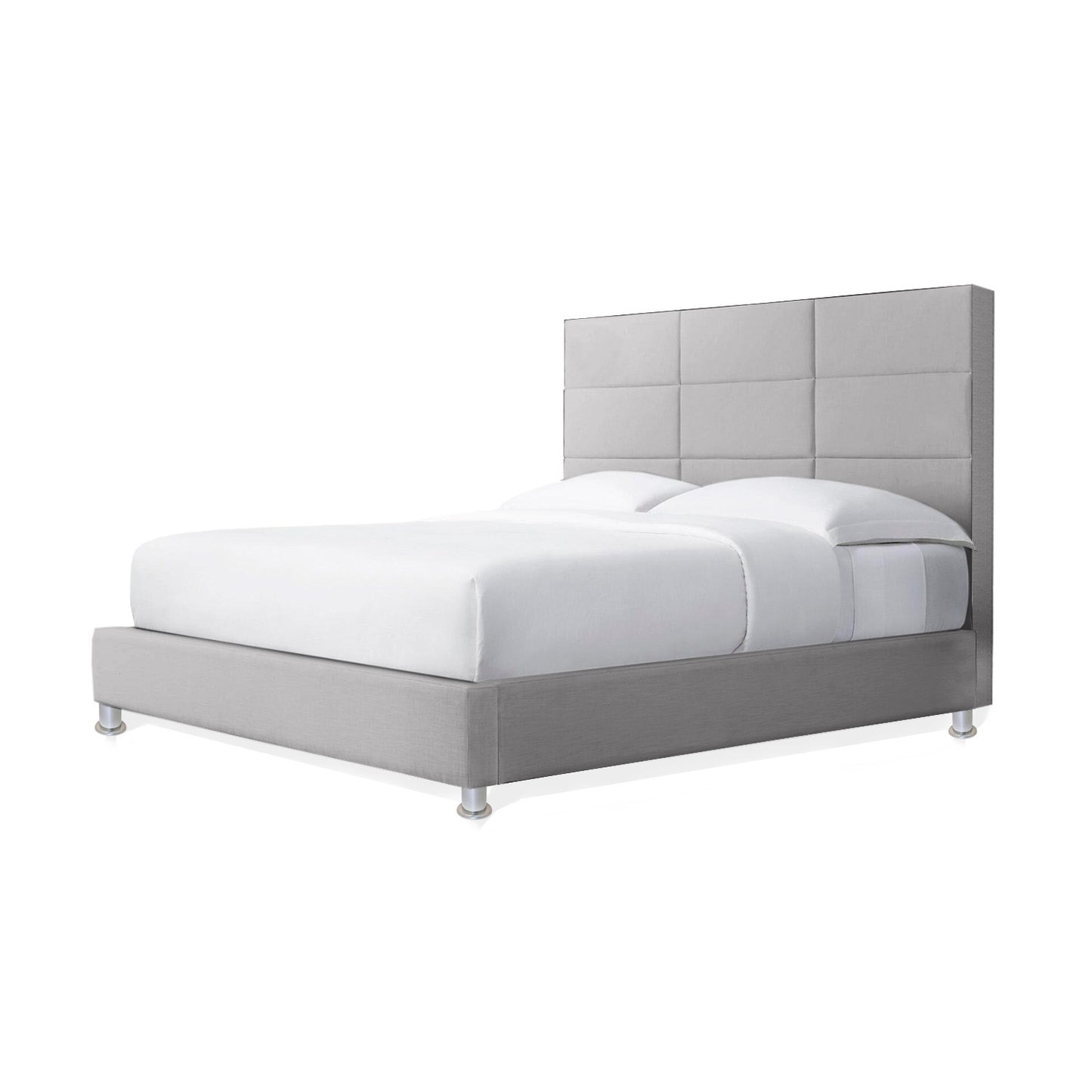 Base Cama Con Espaldar King Delhi Gris Perla