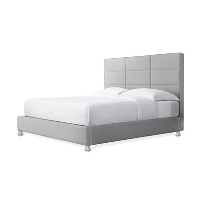 Base Cama Con Espaldar King Delhi Gris Perla