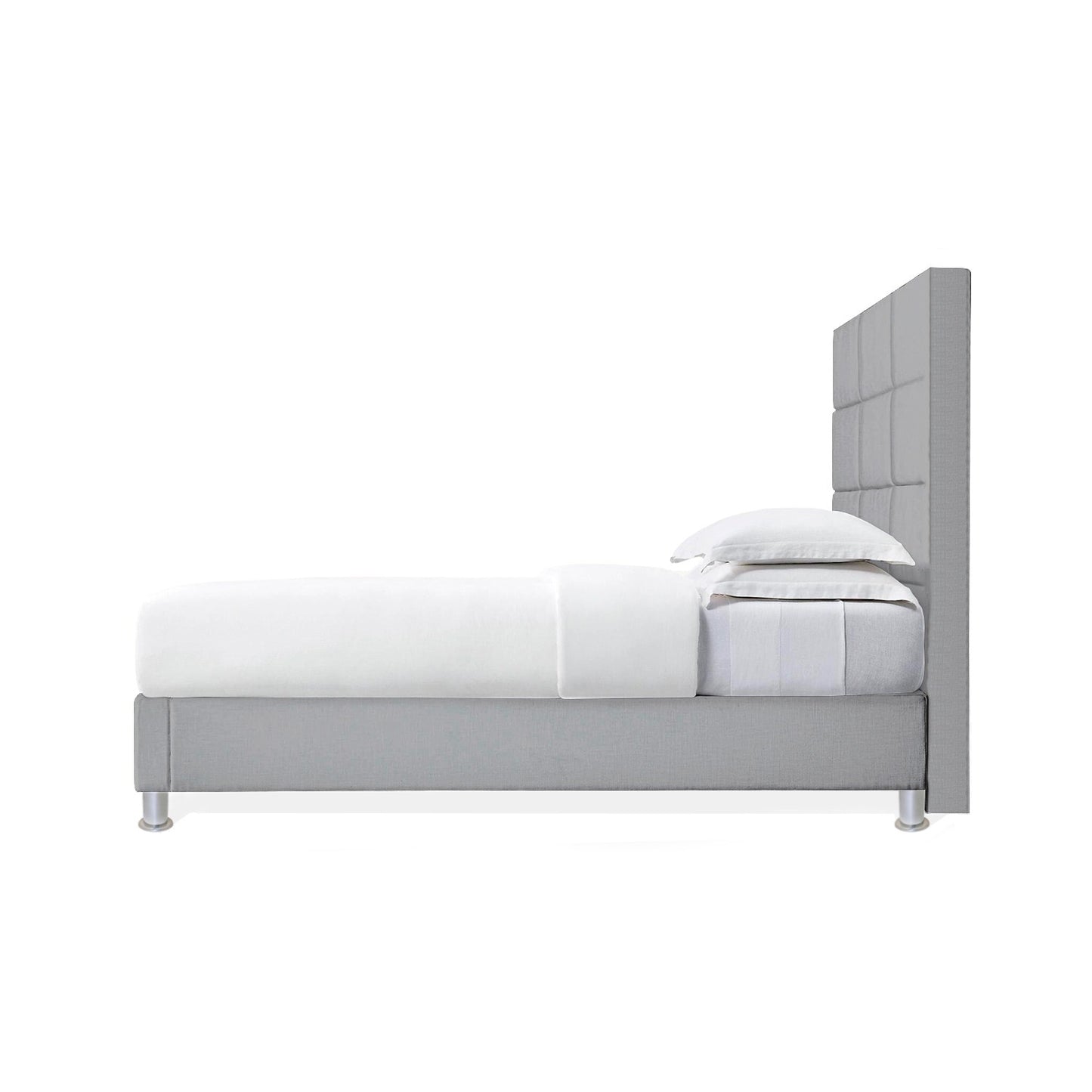 Base Cama Con Espaldar King Delhi Gris Perla