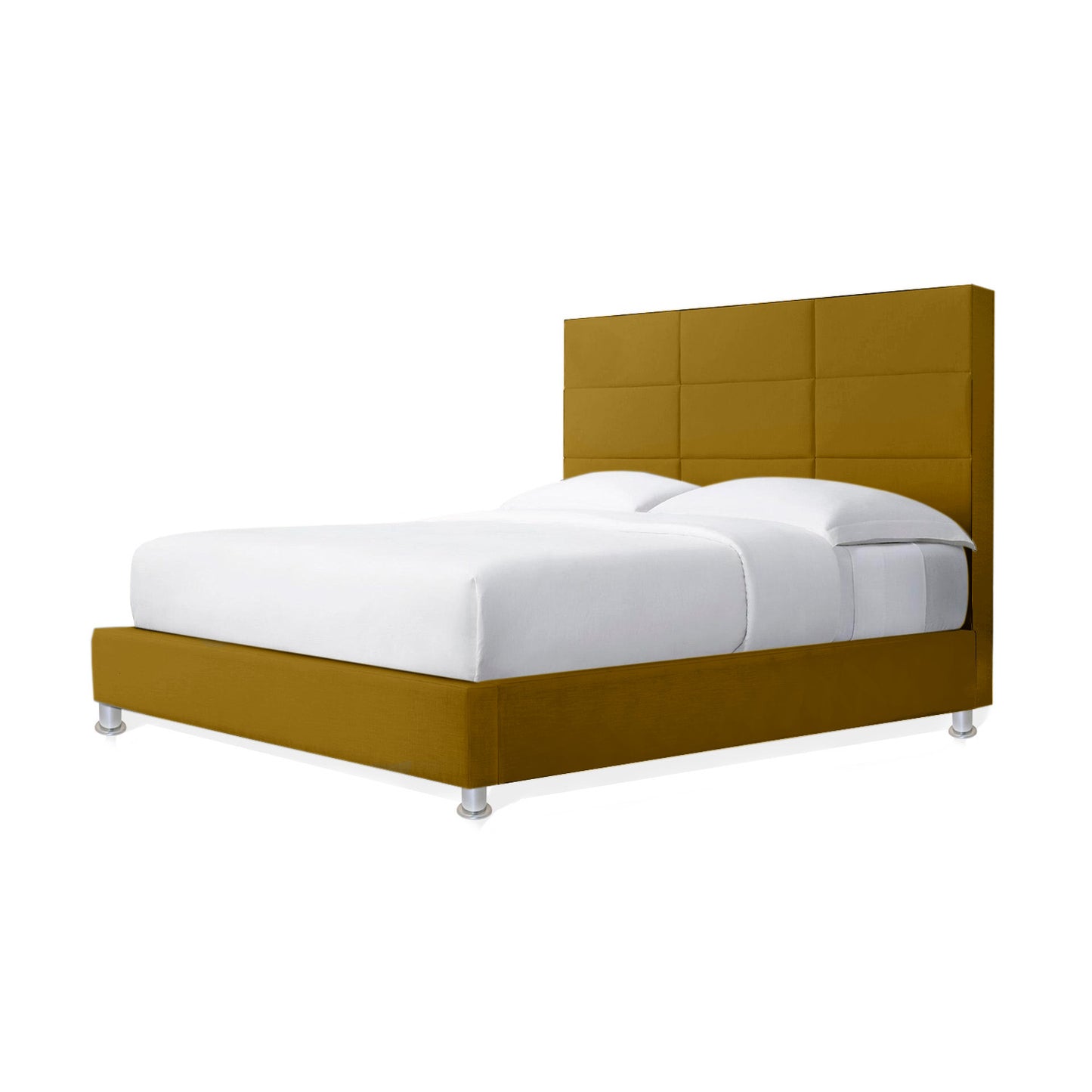 Base Cama Con Espaldar King Delhi Mostaza
