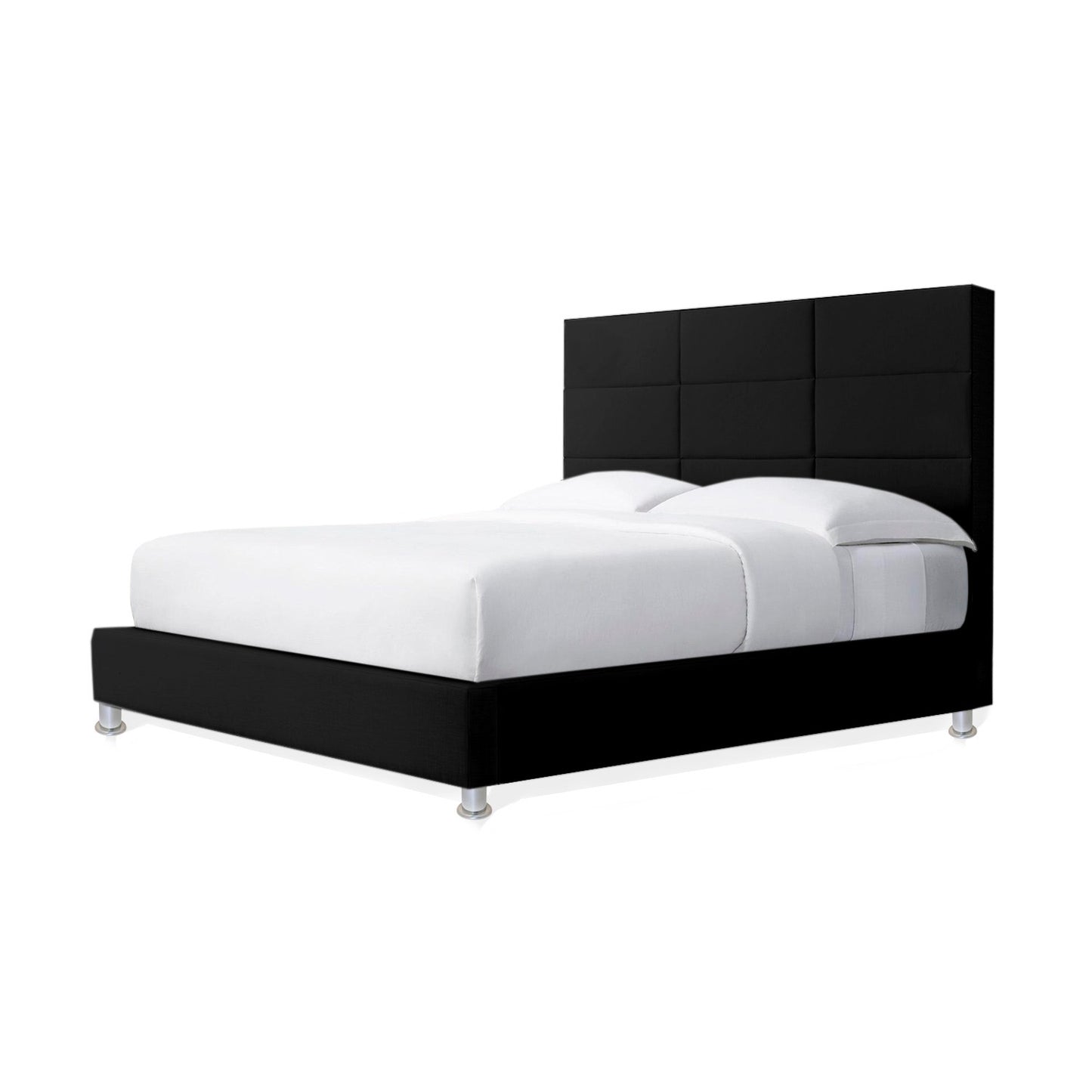 Base Cama Con Espaldar King Delhi Negro