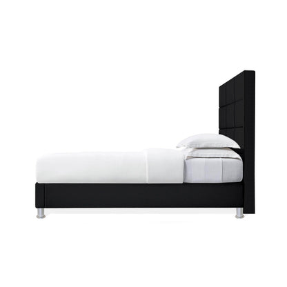 Base Cama Con Espaldar King Delhi Negro