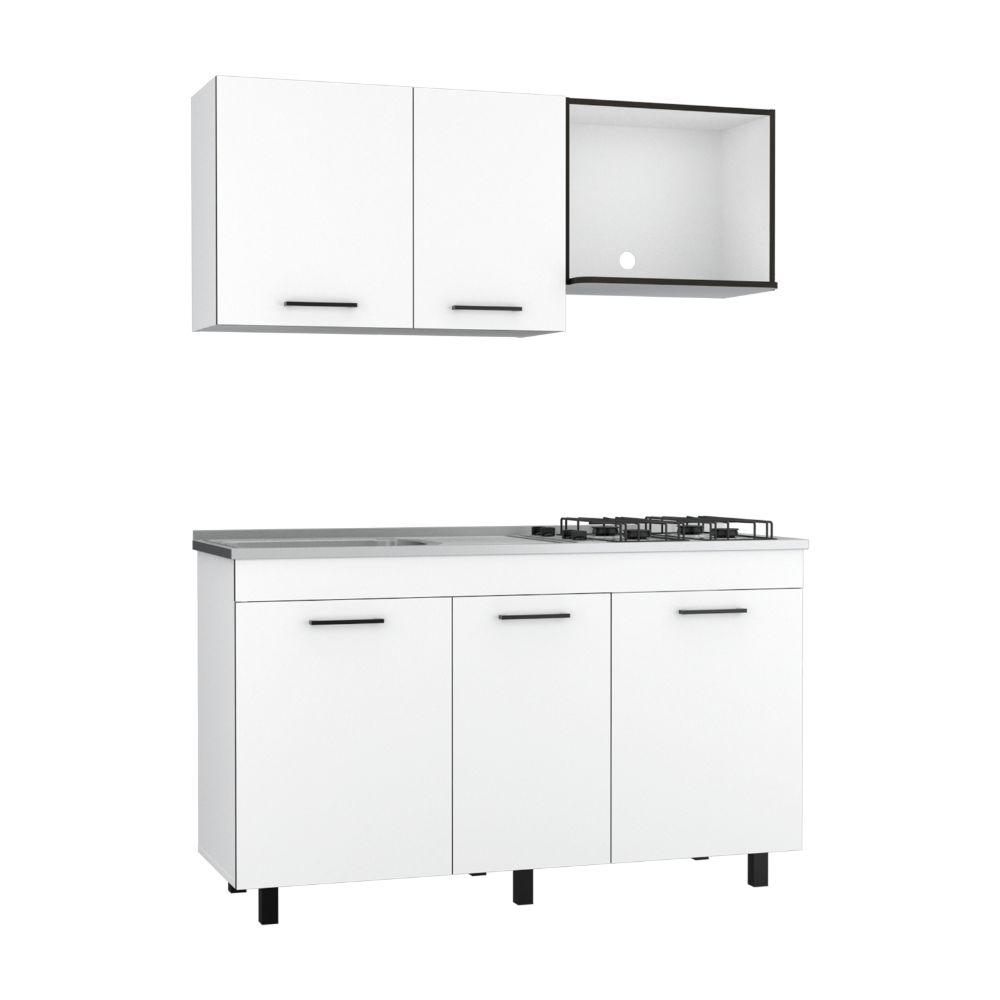 Cocina Integral Junavi Blanco Y Wengue Con Mesón Derecho