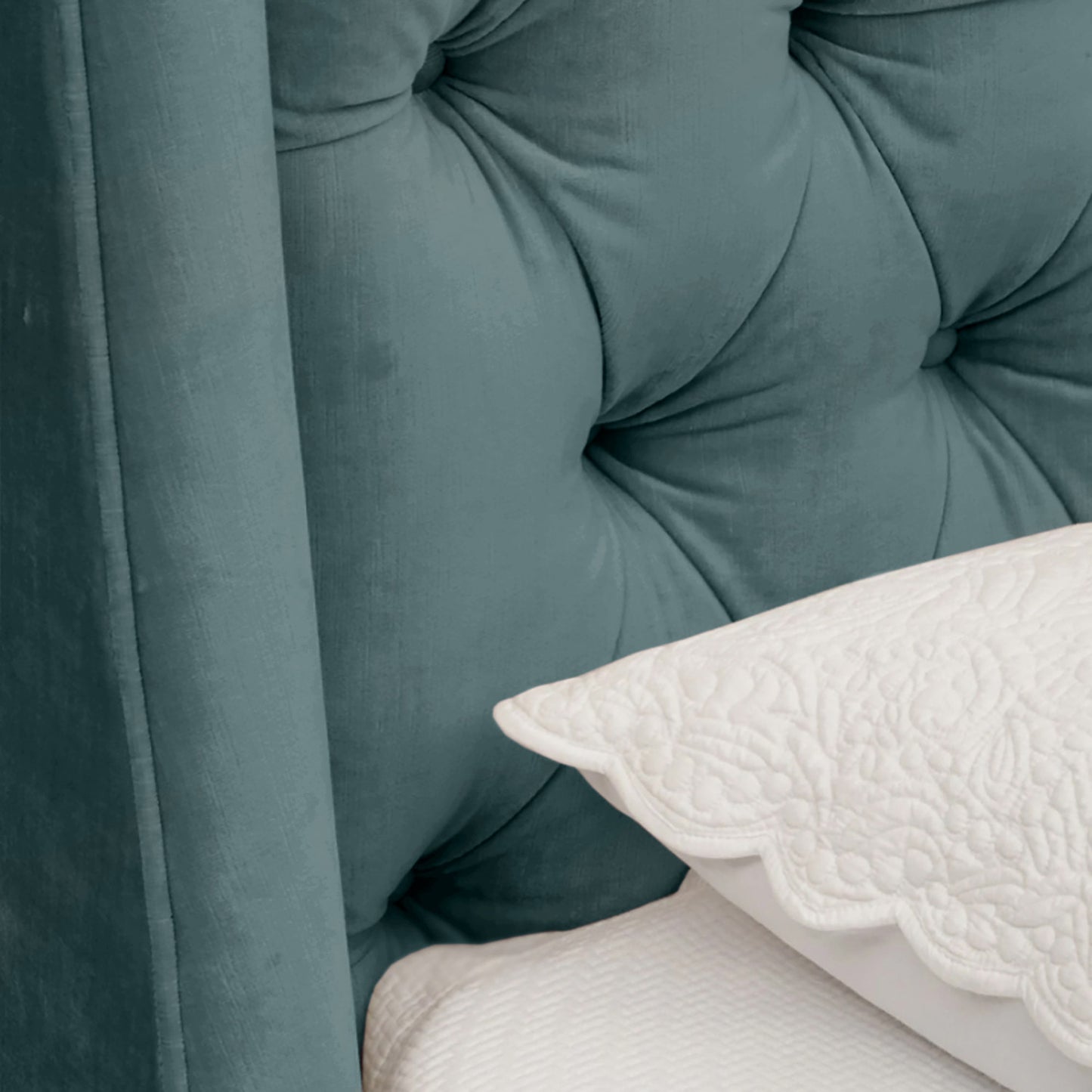 Base Cama con Espaldar + Colchon Queen Italia 160x190x150 verde