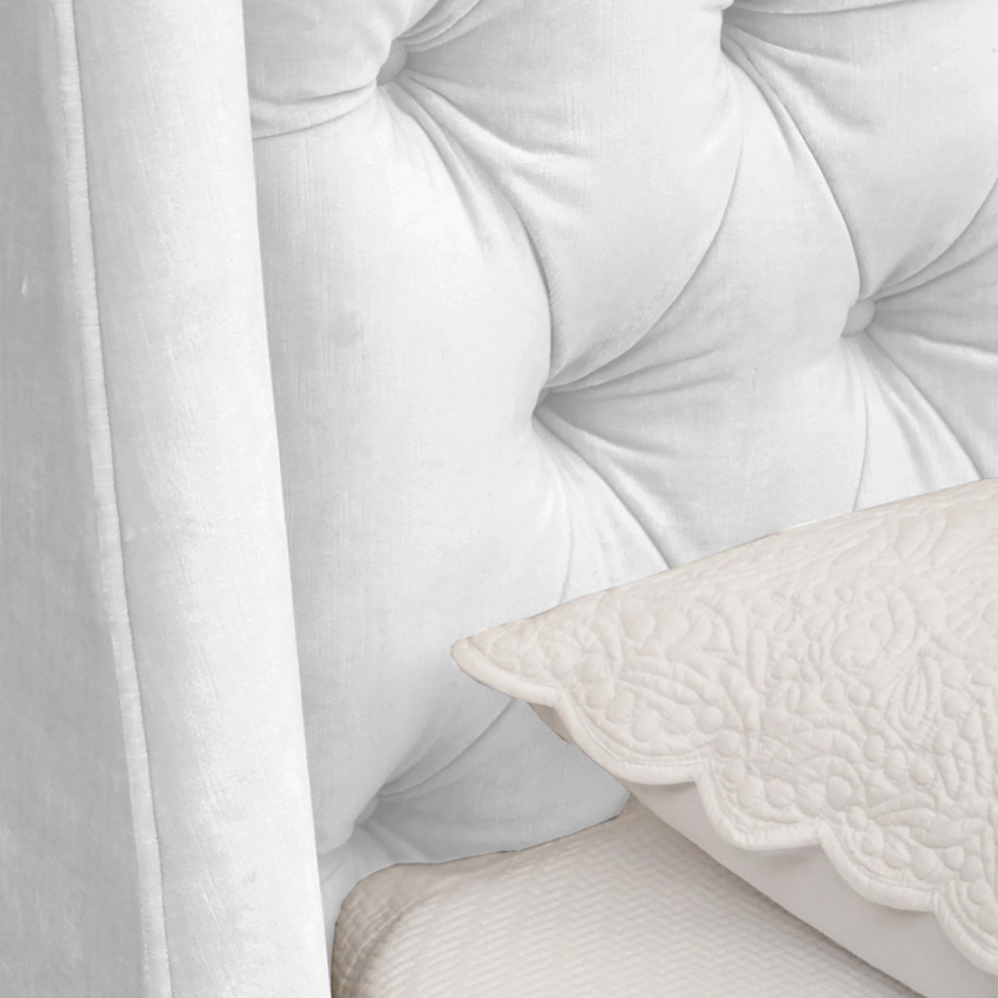 Base Cama con Espaldar + Colchon King Italia 200x200x150 blanco