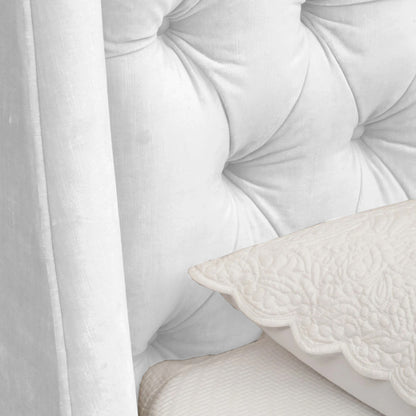 Base Cama con Espaldar + Colchon King Italia 200x200x150 blanco