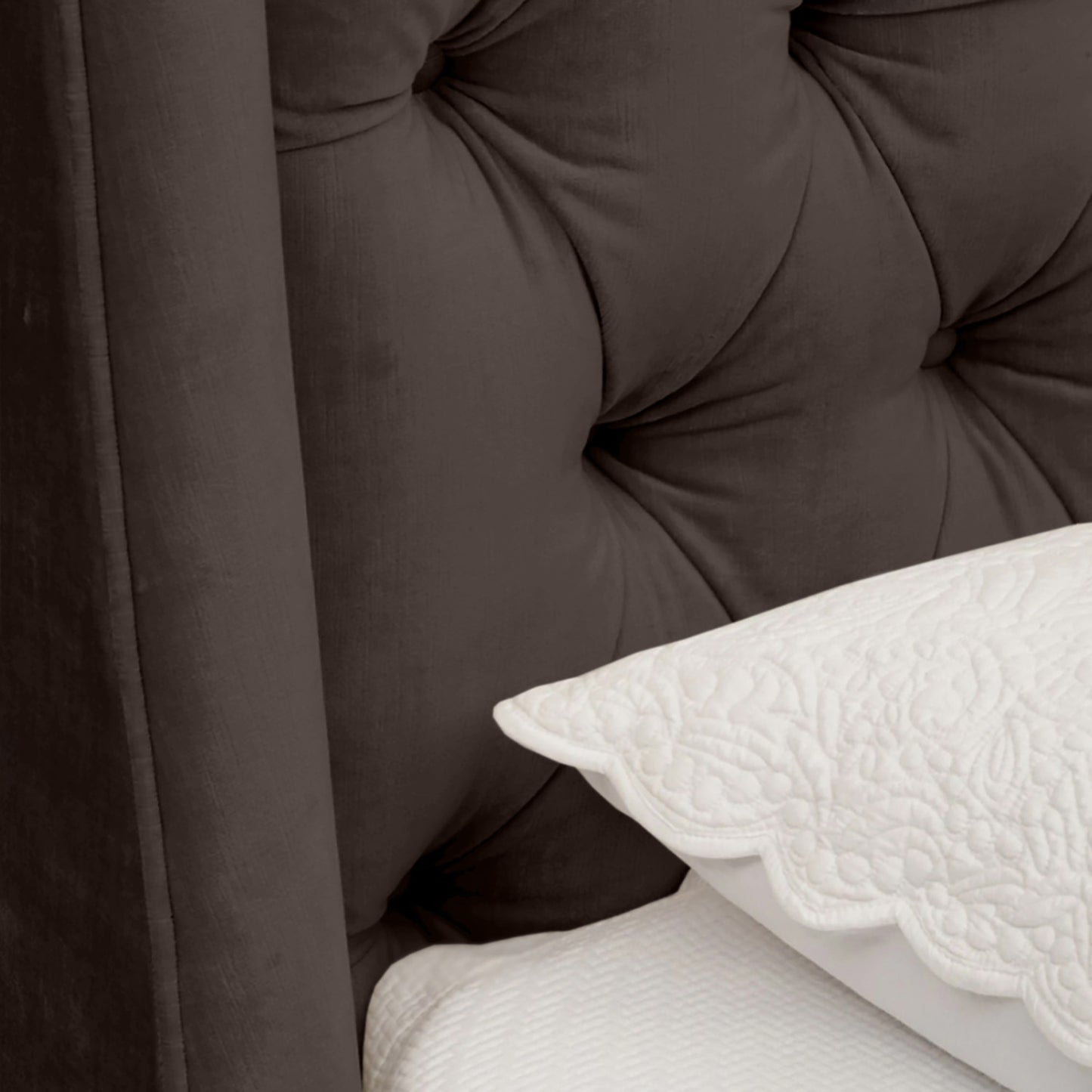 Base Cama con Espaldar + Colchon Queen Italia 160x190x150 cafe