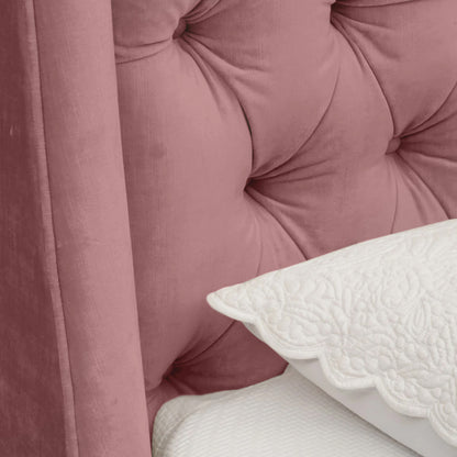 Base Cama Con Espaldar Sencillo Italia Salmon