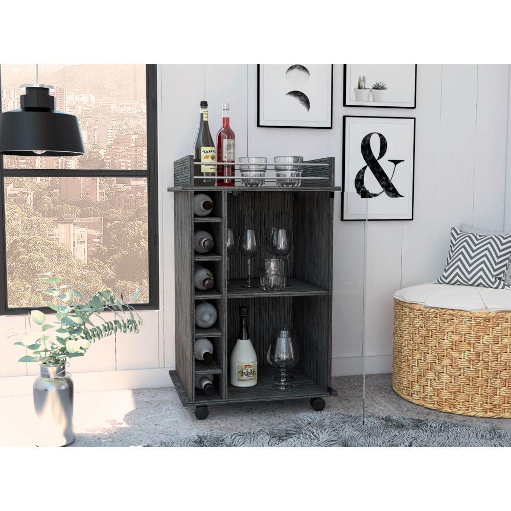 Bar Kalina, Gris, Con Rodachines Para Su Fácil Desplazamiento