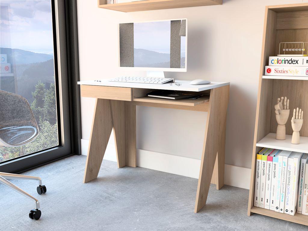 Escritorio Monit Rovere Y Blanco