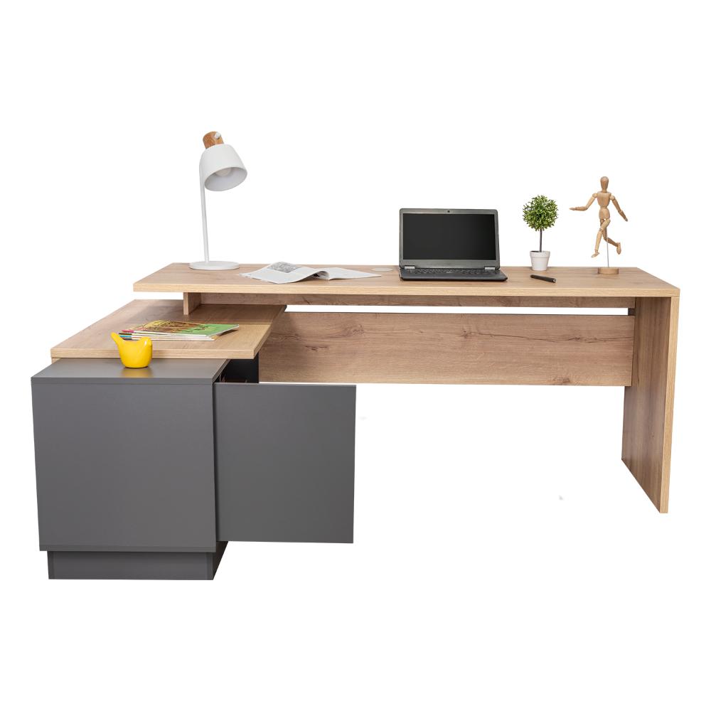 Escritorio Office Perla 14 Duna + Plomo
