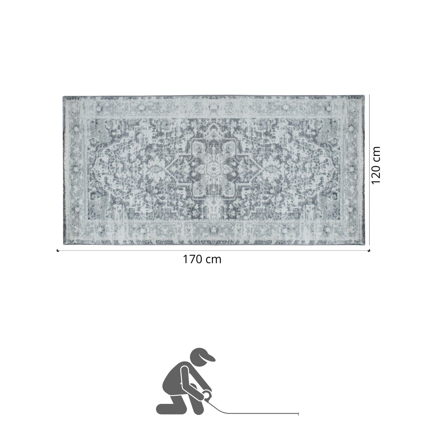 Tapete Decorativo Classic Gris 120 x 170