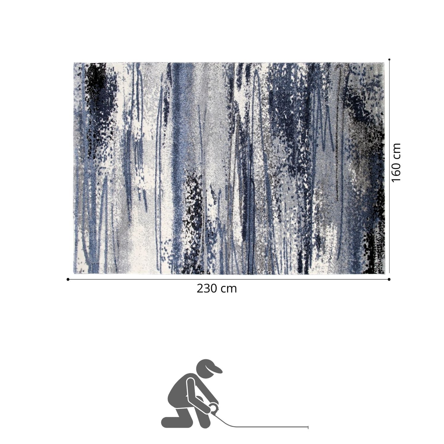 Tapete Decorativo opus Azul 160 X 230