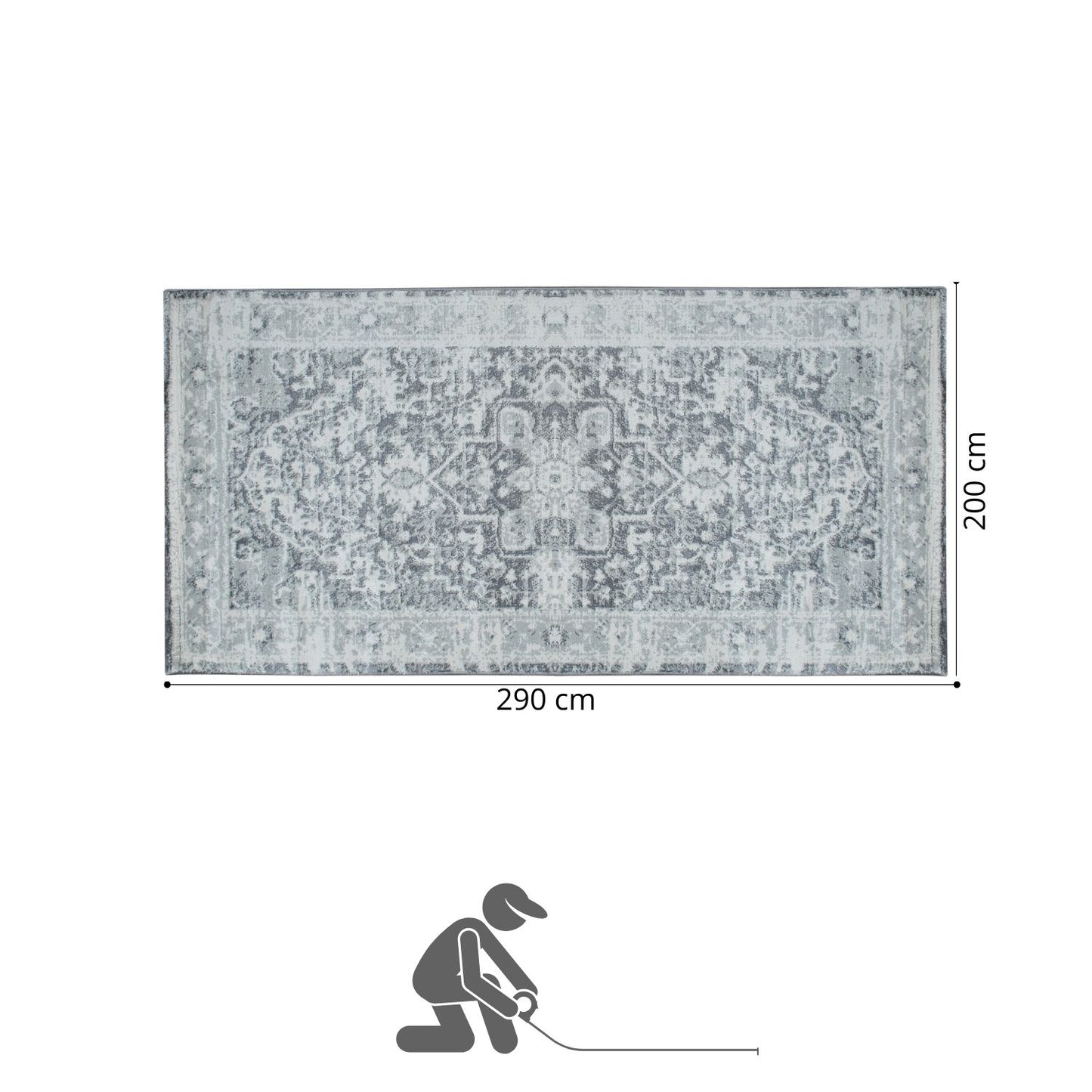 Tapete Decorativo Classic Gris 200 x 290