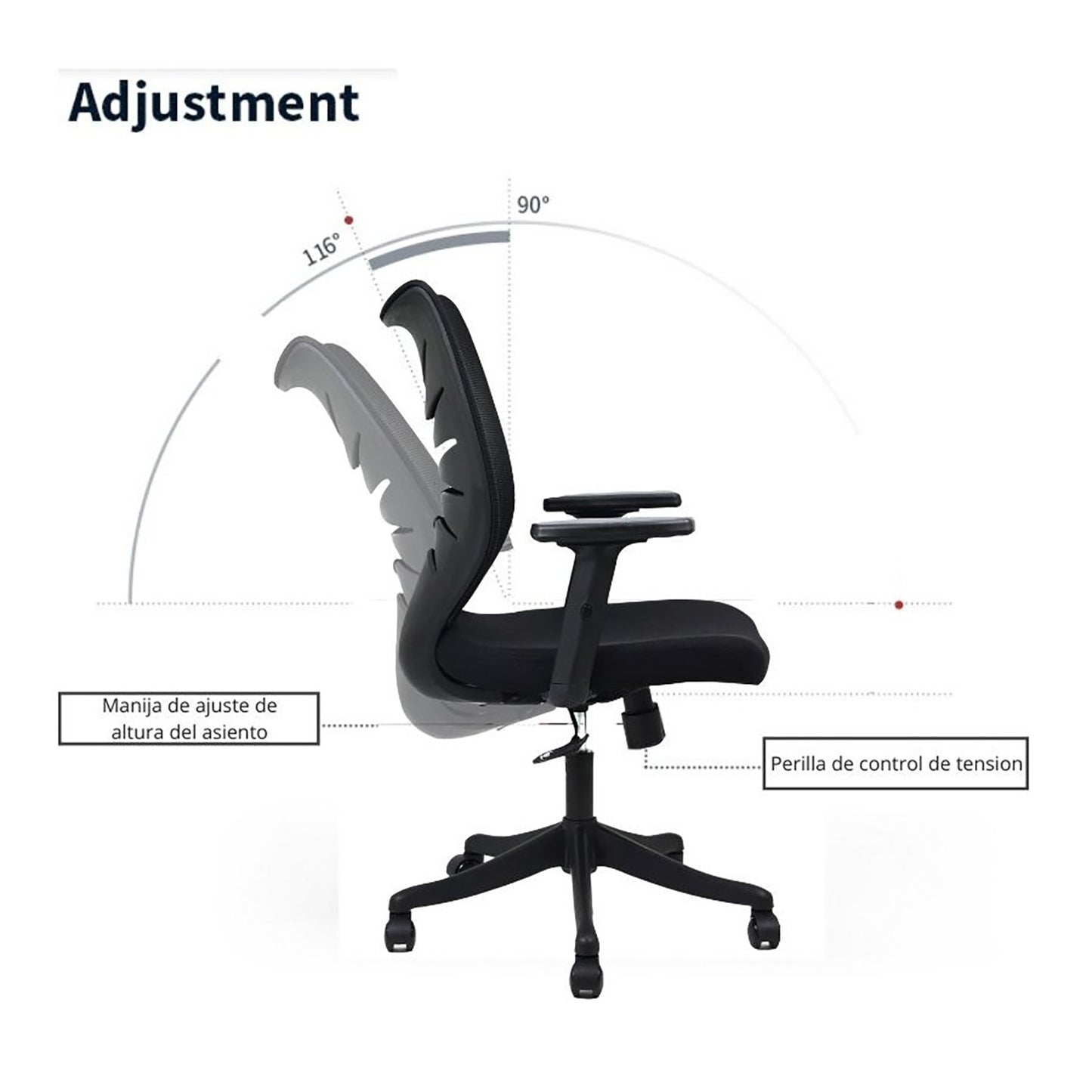 Silla De Oficina Espina De Pescado Negro