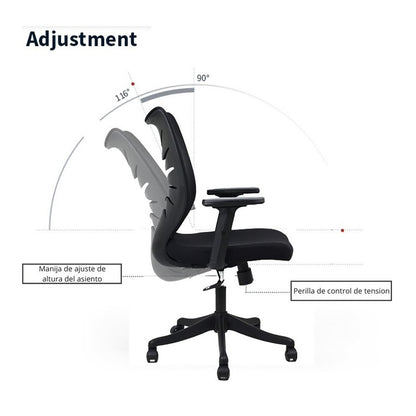 Silla De Oficina Espina De Pescado Negro