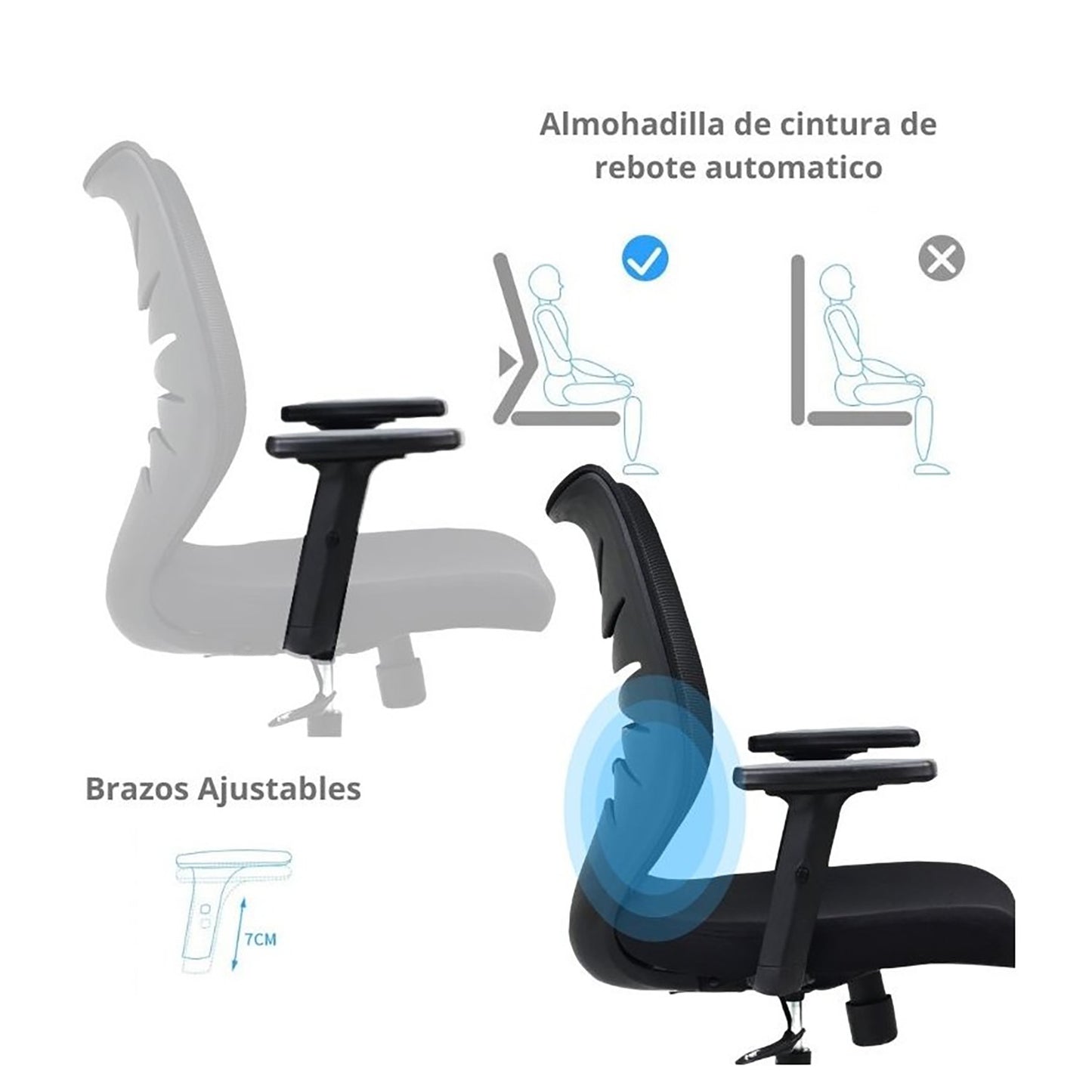 Silla De Oficina Espina De Pescado Negro