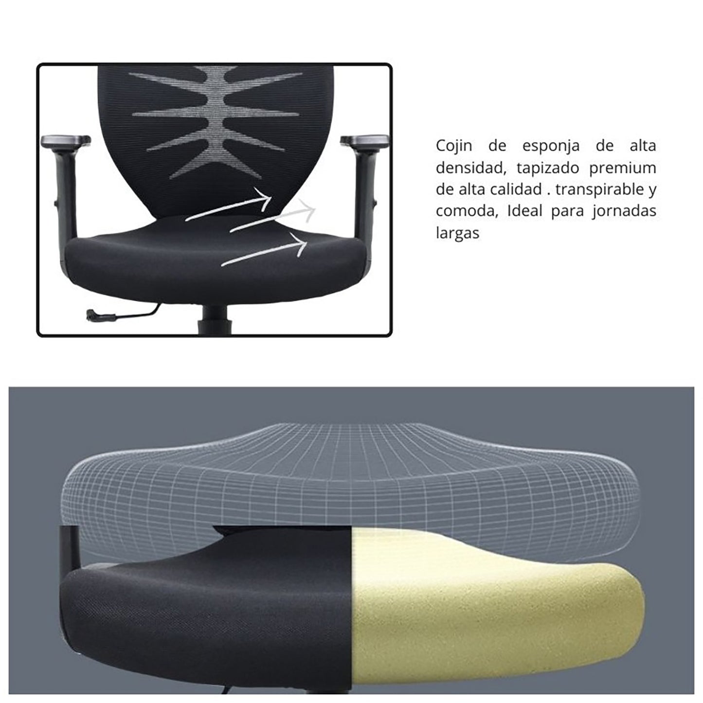 Silla De Oficina Espina De Pescado Negro