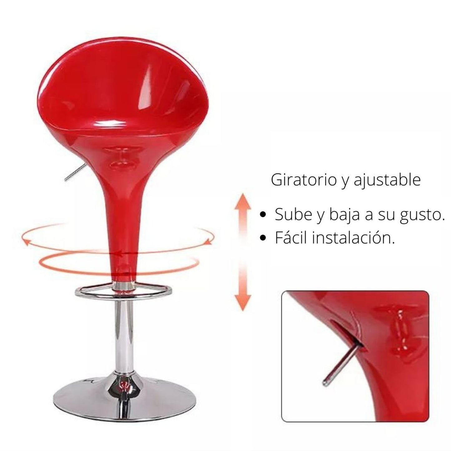 Silla de Barra Arkor Rojo