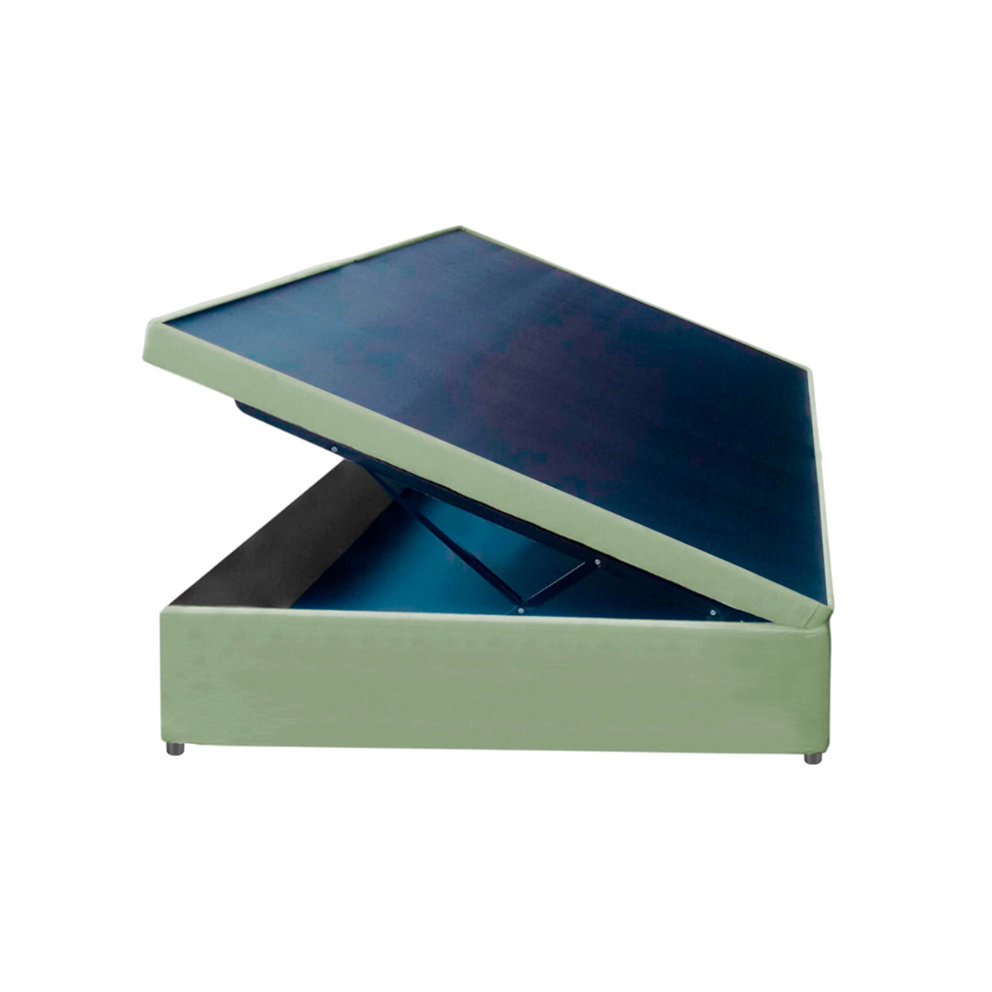 Base Cama Baul con Espaldar Semidoble Infantil Luna 120x190x120 verde