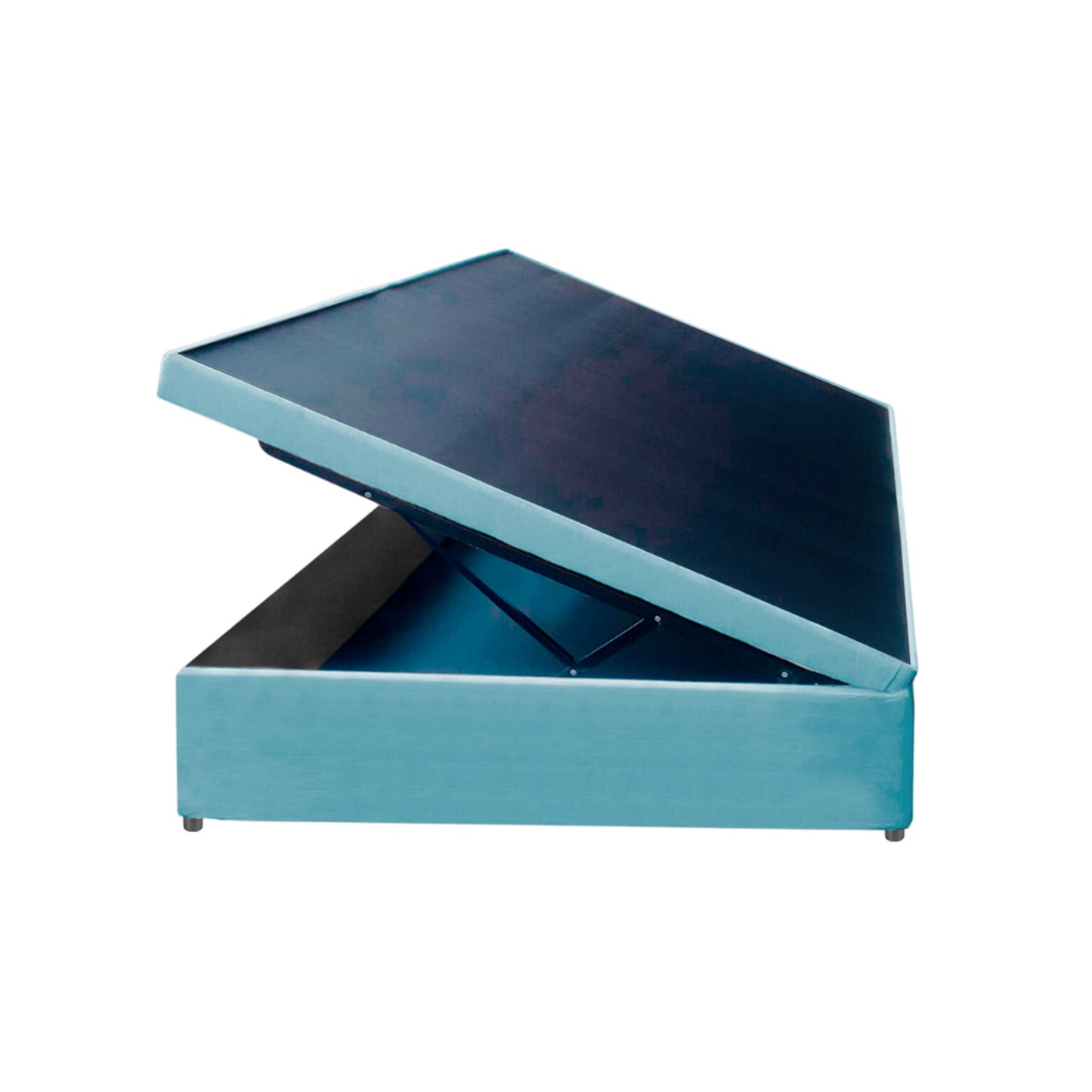 Base Cama Baul con Espaldar Semidoble Infantil Luna 120x190x120 azul claro