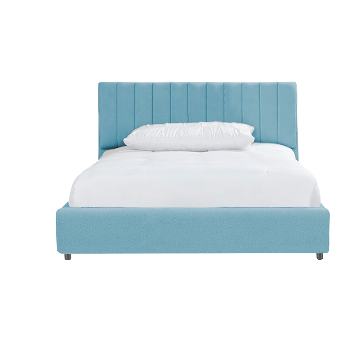 Base Cama Baul con Espaldar Semidoble Infantil Luna 120x190x120 azul claro