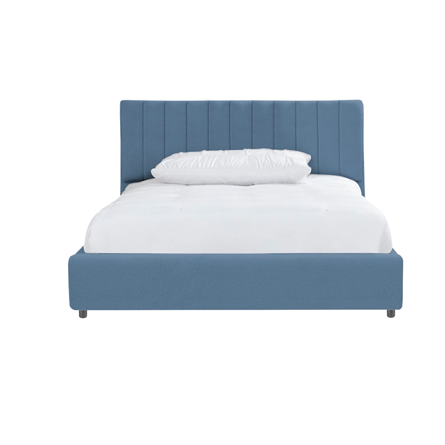 Base Cama Baul con Espaldar Semidoble Infantil Luna 120x190x120 azul