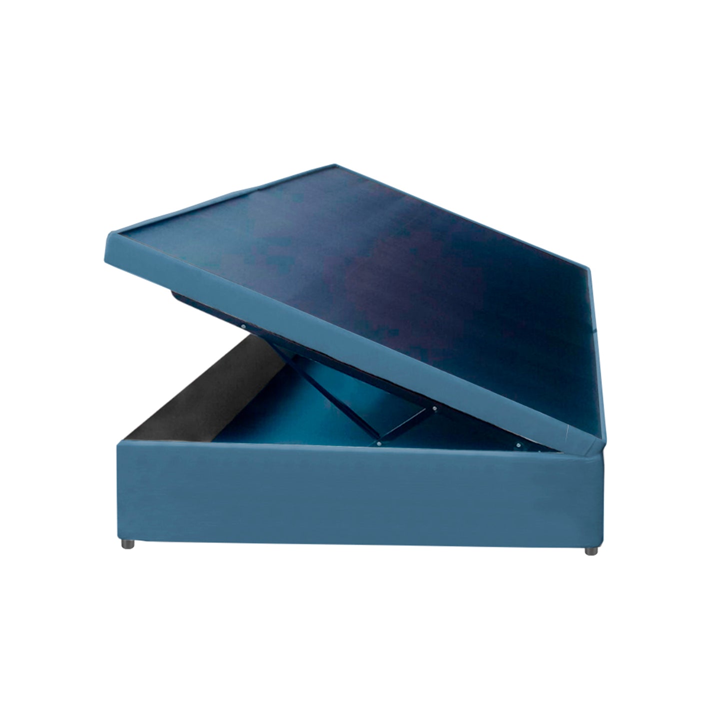 Base Cama Baul con Espaldar Semidoble Infantil Luna 120x190x120 azul